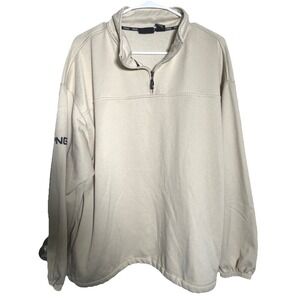 Ping Quarter Zip Pullover Mens 2XL Beige Fleece Lined Golf Jacket Gorp Dadcore